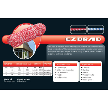 5/16 &quot;X 50 &#39;Ez Braid Ropes para acampar / Cazar / Bundle / Agricultura / Deportes acuáticos